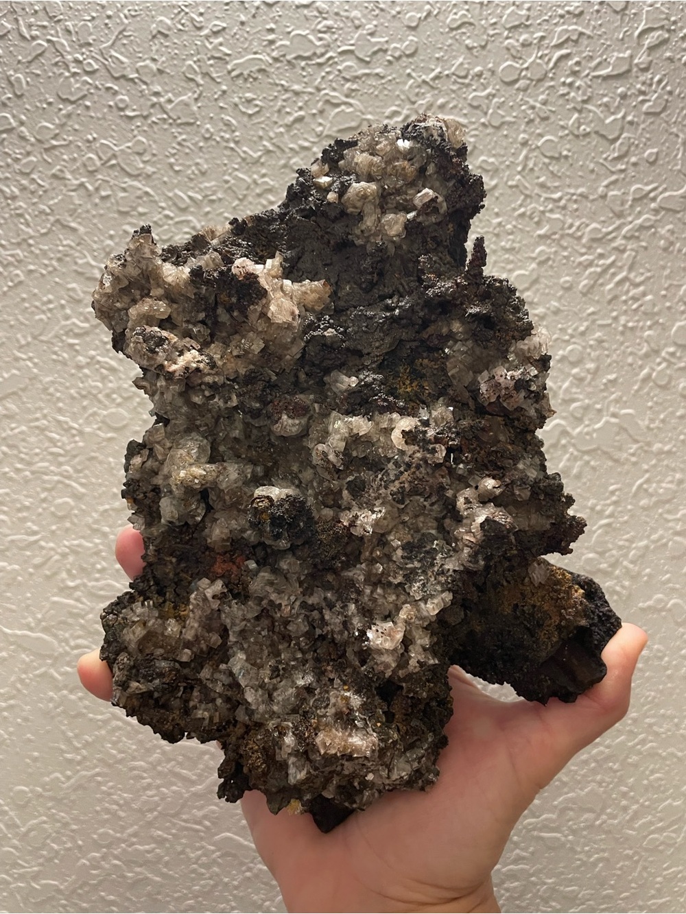 Massive crystal cluster. Goethite from Mexico. Comes with a stand.